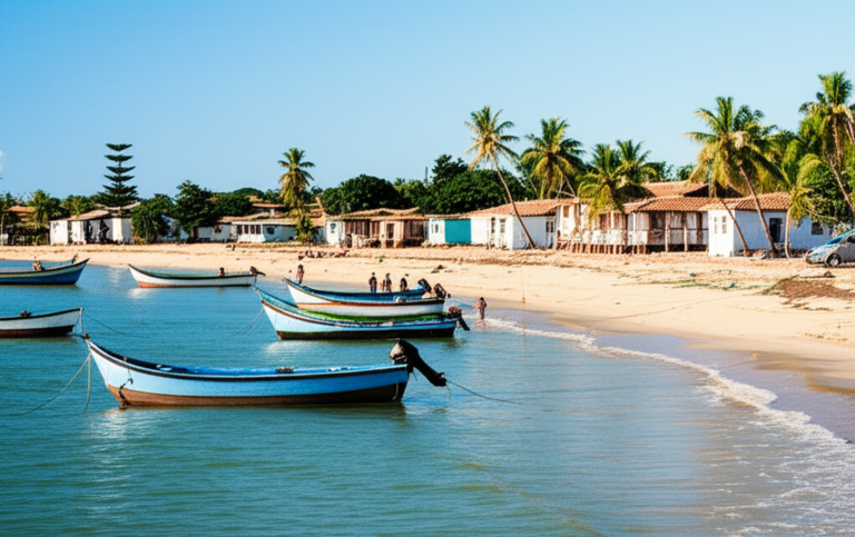 Turismo Slow no Litoral Brasileiro Vilarejo de pescadores no litoral brasileiro.