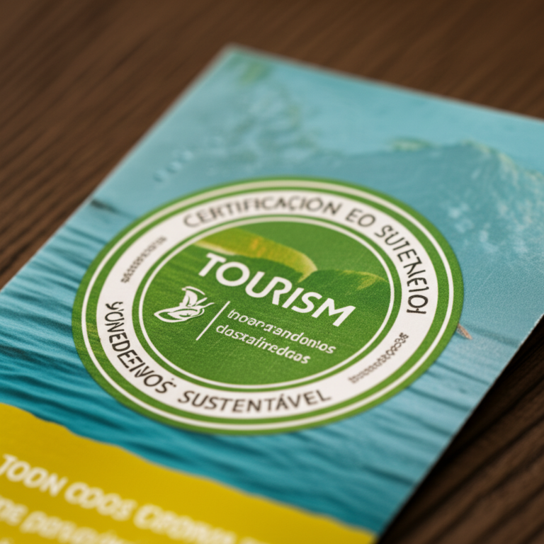 Certificações de Turismo Sustentável Selo de certificação de turismo sustentável em material promocional