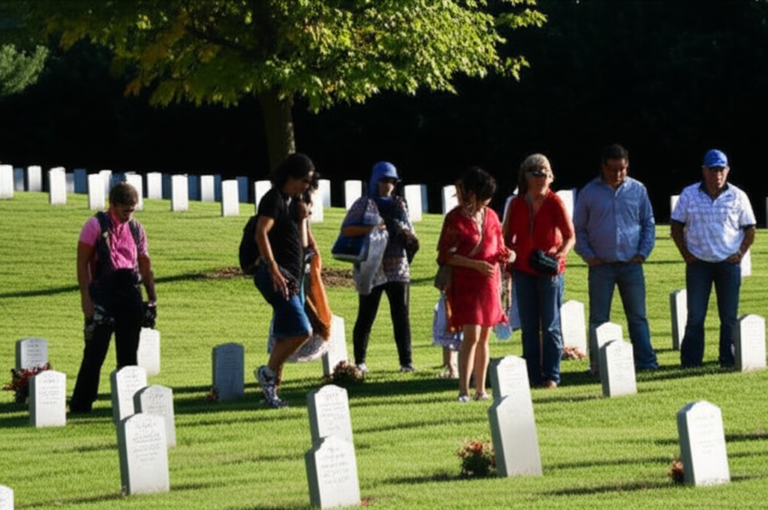 Respeito em Destinos de Turismo Noir Pessoas visitando um memorial em homenagem às vítimas de um desastre.